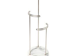 Umbra 299471-491 حامل مجوهرات Tesora 3 طبقات ، حامل قرط ، منظم ملحقات وشاشة ، أبيض / نيكل