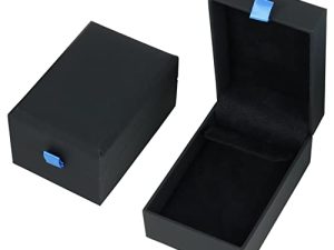Iconikal Earring necklace Bracelet Jewelry Gift Box ، أسود مع شريط أزرق ، عبوتان
