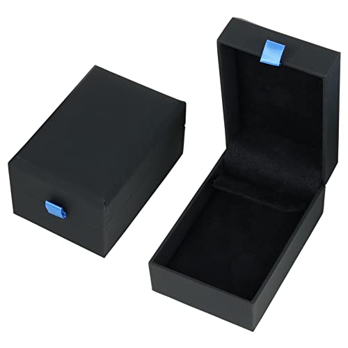 Iconikal Earring necklace Bracelet Jewelry Gift Box ، أسود مع شريط أزرق ، عبوتان Iconikal Earring necklace Bracelet Jewelry Gift Box ، أسود مع شريط أزرق ، عبوتان