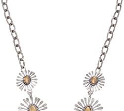 Lucky Brand Women's Floral Collar Necklace Two-Tone Chain Necklace 20 "+ 2 'Extender