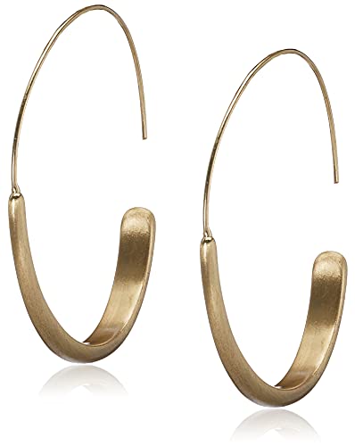 أقراط دائرية حديثة من Lucky Brand للسيدات من الذهب المصقول ، مقاس واحد أقراط دائرية حديثة من Lucky Brand للسيدات من الذهب المصقول ، مقاس واحد