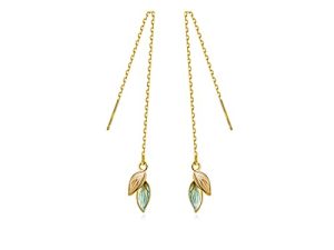 أقراط Reffeer من الفضة الإسترليني عيار 925 أقراط متدلية على شكل أوراق شرابة للنساء والفتيات أقراط متدلية على شكل أوراق شجر سلسلة