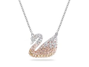 مجموعة مجوهرات Swarovski Iconic Swan Crystal قلادة وأقراط