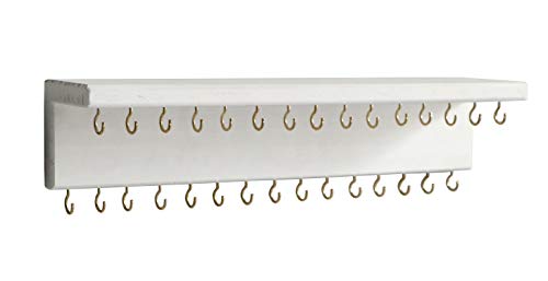 منظم مجوهرات SANY DAYO HOME مع 30 خطاف ورف لمستحضرات التجميل ، 15 × 3 × 4 بوصة حامل من خشب الصنوبر الريفي المثبت على الحائط للقلائد والأساور ، مناسب للأطفال والكبار (أبيض ريترو) منظم مجوهرات SANY DAYO HOME مع 30 خطاف ورف لمستحضرات التجميل ، 15 × 3 × 4 بوصة حامل من خشب الصنوبر الريفي المثبت على الحائط للقلائد والأساور ، مناسب للأطفال والكبار (أبيض ريترو)