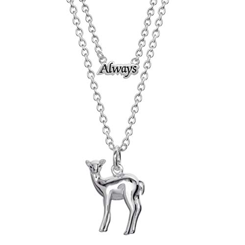 Harry Potter "Always" and Doe Patronus Two Necklace Set، Silver Plated، 18 " Harry Potter "Always" and Doe Patronus Two Necklace Set، Silver Plated، 18 "