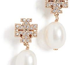 أقراط Tory Burch النسائية Kira Pave Pearl Drop