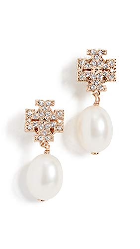 أقراط Tory Burch النسائية Kira Pave Pearl Drop أقراط Tory Burch النسائية Kira Pave Pearl Drop