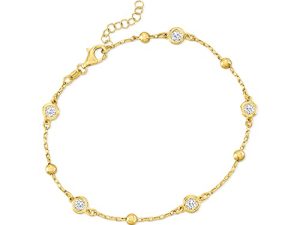 روس سيمونز إيطالي 1.15 قيراط tw Bezel-Set CZ Station خلخال