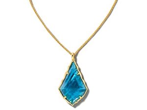 قلادة طويلة من Kendra Scott Facted Alex من النحاس المطلي بالذهب عيار 14 قيراط ، مجوهرات عصرية للنساء ، تيل الوهم