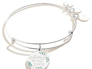 سوار عرائس من Alex and Ani قابل للتمدد للنساء ، دلايات الزفاف ، لمسة نهائية لامعة ، من 2 إلى 3.5 بوصة