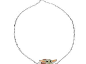 ديزني ستار وورز The Mandalorian Grogu Silver Lariat Bracelet ، رخصة رسمية