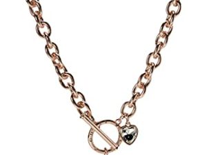 قلادة GUESS Toggle Logo Charm للسيدات من GUESS ، ذهبي وردي ، مقاس واحد