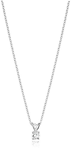 14k الذهب الأبيض 16 "قابل للتعديل إلى 18" 4-Prong Set Round-Cut Diamond Pendant (1/5 cttw، JK Color، I2-I3 Clarity) 14k الذهب الأبيض 16 "قابل للتعديل إلى 18" 4-Prong Set Round-Cut Diamond Pendant (1/5 cttw، JK Color، I2-I3 Clarity)