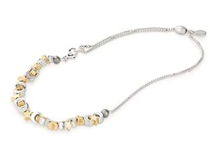 خلخال Alex and Ani Path of Symbols قابل للتعديل للسيدات ، سحر القمر والنجمة ، بلمسة نهائية رافائيلية بلونين ، 11.5 بوصة