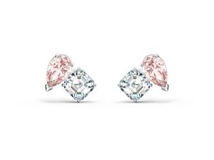 مجموعة مجوهرات Swarovski Attract Soul ، كريستالات وردية ، بلورات شفافة