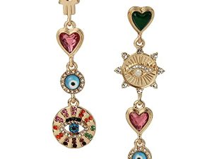 أقراط Betsey Johnson Evil Linear غير متطابقة