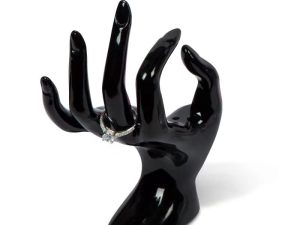 Hand OK شكل مجوهرات عرض حامل سوار حلقة حامل دعم حامل حامل (أسود)