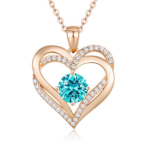 LOUISA SECRET Love Heart Birthstone القلائد للنساء 925 الفضة الاسترليني دلاية من الذهب الوردي للأبد مجوهرات مرصعة بالألماس لعيد الحب وأعياد الميلاد والذكرى السنوية هدايا عيد الميلاد للزوجة والصديقة الأم LOUISA SECRET Love Heart Birthstone القلائد للنساء 925 الفضة الاسترليني دلاية من الذهب الوردي للأبد مجوهرات مرصعة بالألماس لعيد الحب وأعياد الميلاد والذكرى السنوية هدايا عيد الميلاد للزوجة والصديقة الأم