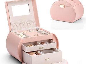 صندوق مجوهرات Vlando Princess Style من فريق التصميم الهولندي ، هدية رائعة للفتيات (وردي)