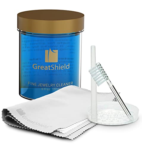 مجموعة حلول منظف المجوهرات الجميلة من GreatShield مع فرشاة تنظيف ، وأقمشة تلميع من الألياف الدقيقة وسلة ، مناسبة للذهب ، والبلاتين ، والتيتانيوم ، والماس ، والكريستال ، والسوار ، والخواتم ، والقلادة ، والأقراط مجموعة حلول منظف المجوهرات الجميلة من GreatShield مع فرشاة تنظيف ، وأقمشة تلميع من الألياف الدقيقة وسلة ، مناسبة للذهب ، والبلاتين ، والتيتانيوم ، والماس ، والكريستال ، والسوار ، والخواتم ، والقلادة ، والأقراط