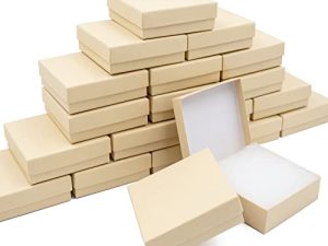 علب الهدايا البني من مجوهرات opaprain Cardboard 20 Pack3.5 × 3.5 × 1 بوصة ، تنطبق على عرض القلائد والخواتم والأساور والأقراط