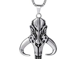 عقد ستار وورز من الفولاذ المقاوم للصدأ للرجال ، تصميمات قلادة شخصية ، سلسلة صندوق 22 بوصة