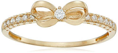 مجموعة أمازون كوليكشن 10K Gold Dainty Bow Ring Set مع قطع مستديرة من العناصر اللانهائية من الزركونيا مجموعة أمازون كوليكشن 10K Gold Dainty Bow Ring Set مع قطع مستديرة من العناصر اللانهائية من الزركونيا