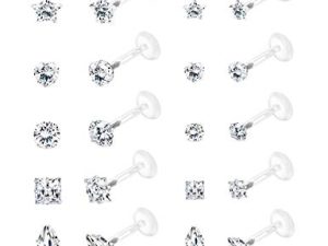 Jstyle 14 زوجًا 16 جرامًا إلى الأمام اللولب الغضروف الزنمة القرط ترصيع الداخلية الخيوط Labret الشفاه مونرو الدائري 8 مللي متر الحديد ثقب الجسم مجوهرات