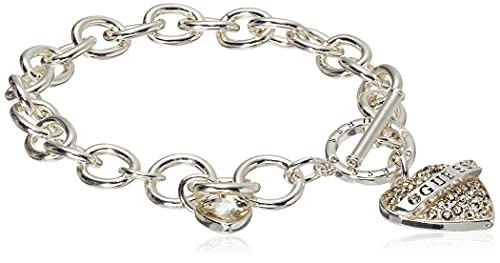 سوار GUESS نسائي بحلية متدلية ، فضي ، مقاس واحد سوار GUESS نسائي بحلية متدلية ، فضي ، مقاس واحد