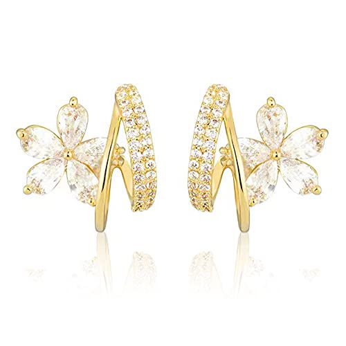 SENNI 14K مطلية بالذهب مخلب مكعب زركونيا أقراط الكفة Huggie مسمار متلألئ الكفة الزركون إبرة مسمار الأذن للفتيات SENNI 14K مطلية بالذهب مخلب مكعب زركونيا أقراط الكفة Huggie مسمار متلألئ الكفة الزركون إبرة مسمار الأذن للفتيات