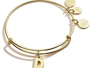 سوار قابل للتمدد من Alex and Ani للسيدات ، حروف من الألف إلى الياء Charms ، لمسة نهائية لامعة ، من 2 إلى 3.5 بوصة