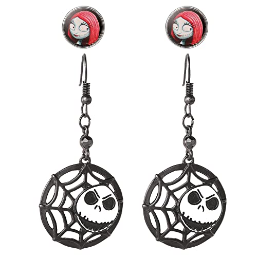 مجموعة أقراط ديزني النسائية The Nightmare Before Christmas - أقراط وأقراط متدلية من Jack Skellington - مجوهرات ديزني للنساء مجموعة أقراط ديزني النسائية The Nightmare Before Christmas - أقراط وأقراط متدلية من Jack Skellington - مجوهرات ديزني للنساء