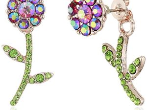 Betsey Johnson Flower Front Back أقراط-Jackets