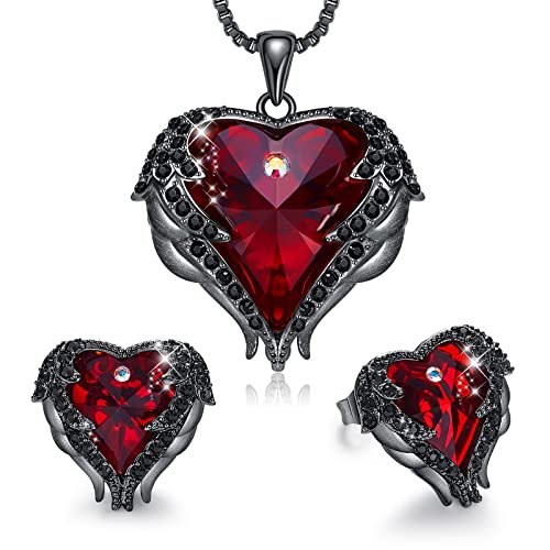 CDE Angel Wing Love Heart القلائد والأقراط فضية / لهجة ذهبية مجموعات مجوهرات عيد ميلاد / الذكرى السنوية هدايا مجوهرات عيد الميلاد للنساء أمي / زوجة / أخت / أفضل صديق CDE Angel Wing Love Heart القلائد والأقراط فضية / لهجة ذهبية مجموعات مجوهرات عيد ميلاد / الذكرى السنوية هدايا مجوهرات عيد الميلاد للنساء أمي / زوجة / أخت / أفضل صديق
