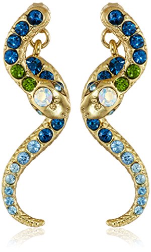 أقراط Betsey Johnson Pave Crystal Snake الأمامية والخلفية الخطية أقراط Betsey Johnson Pave Crystal Snake الأمامية والخلفية الخطية