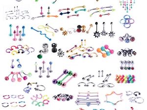 طقم مجوهرات ثقب الجسم 120 قطعة BodyJ4You | CBR BCR Rings حلقات الحدائد ترصيع البراغي قضبان منحنية | زر البطن الغضروف الزنمة الأنف الحاجز اللسان | 14G 16G 18G 20G الفولاذ المقاوم للصدأ مجموعة السائبة العشوائية