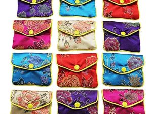 حقائب هدايا من MorTime Jewellery Jewelry Silk Purse Pouch Gift Bags ، ألوان متعددة ، عبوة من 12 (صغيرة)