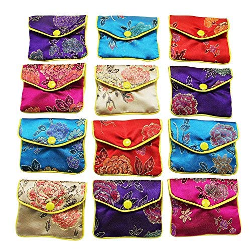 حقائب هدايا من MorTime Jewellery Jewelry Silk Purse Pouch Gift Bags ، ألوان متعددة ، عبوة من 12 (صغيرة) حقائب هدايا من MorTime Jewellery Jewelry Silk Purse Pouch Gift Bags ، ألوان متعددة ، عبوة من 12 (صغيرة)